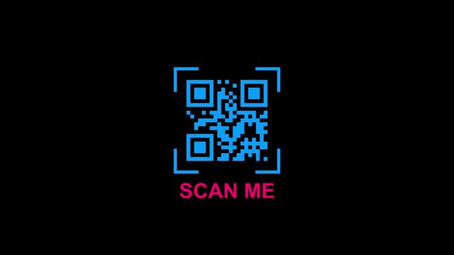 Scan me qr code barcode payment buy and sell animation. conveys modern technology payment system qr code motion. electronic bar code scanner process 4k video footage.