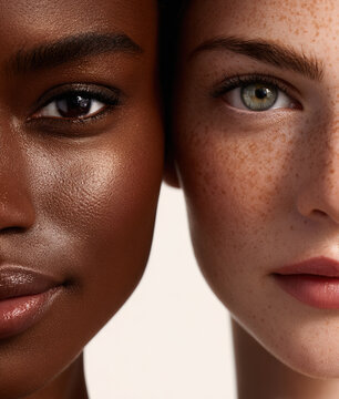Diverse women with healthy skin showing natural beauty