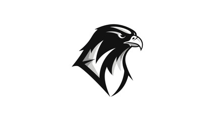 Obraz premium Stylized Black and White Eagle Head Vector Illustration.