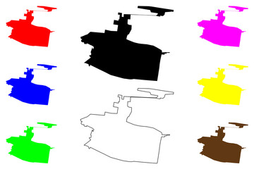 Elista city (Russia, Russian Federation) map vector illustration, scribble sketch Stepnoy map