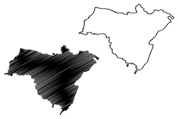 Grevenmacher canton (Grand Duchy of Luxembourg, Administrative divisions) map vector illustration, scribble sketch Grevenmacher map