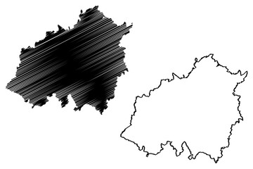 Wiltz canton (Grand Duchy of Luxembourg, Administrative divisions) map vector illustration, scribble sketch Wiltz map