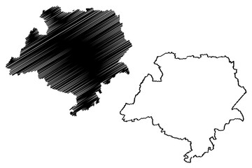 Luxembourg canton (Grand Duchy of Luxembourg, Administrative divisions) map vector illustration, scribble sketch map