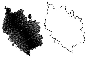Vianden canton (Grand Duchy of Luxembourg, Administrative divisions) map vector illustration, scribble sketch Vianden map