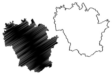 Redange canton (Grand Duchy of Luxembourg, Administrative divisions) map vector illustration, scribble sketch Redange map