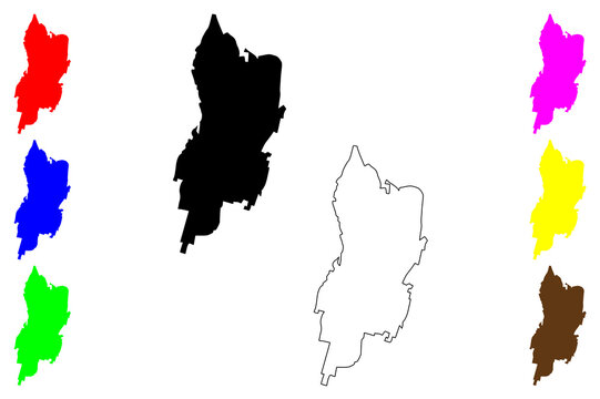 Cherkessk city (Russia, Russian Federation) map vector illustration, scribble sketch Cherkessk map