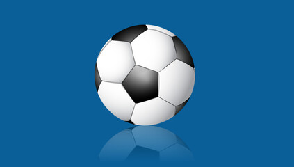 Fototapeta premium 3D illustration or vector art of a classic black and white soccer ball, representing football sports culture, athletic competition, teamwork, energy, training, tournaments, and global passion