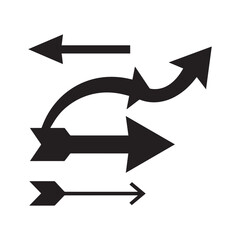 Collection of Modern Black Directional Arrows and Circular Navigation Vector Graphic Icons.