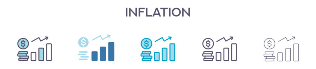 Obraz premium Inflation Element For Design Graphic - Multi Styles. Vector Illustration Of Two Colored And Black. Multiple Icons Designs Can Be Used For Mobile, Ui, Web 