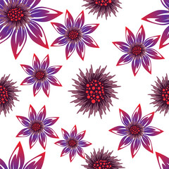 Ditsy Flowers Seamless Pattern. Fashionable print for textiles, wallpaper and packaging