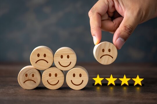 Customer Feedback Blocks with Star Rating &ndash; Strategy, Abstract, Conceptual, Review, Emotion, Performance, Business, Satisfaction, Minimal, Evaluation