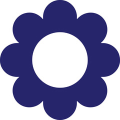 Obraz premium blue flower silhouette, floral element, nature icon