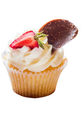 Cupcakes with strawberry and chocolate