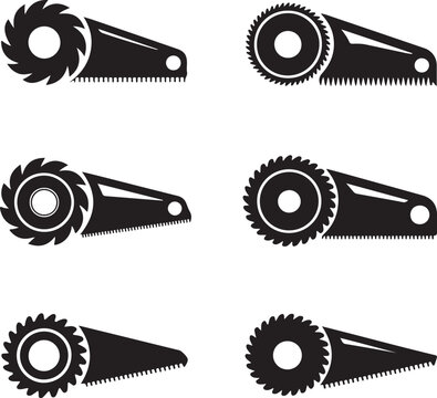 Black and white illustrations of saw blades with different teeth patterns