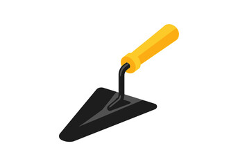 Illustration of a Trowel Tool with Yellow Handle.
