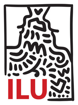 Hand-drawn heart doodle design featuring playful love elements and the text &ldquo;ILU.&rdquo; This vector illustration is suitable for postcard design, t-shirt prints, apparel, posters, wall art, and creative me