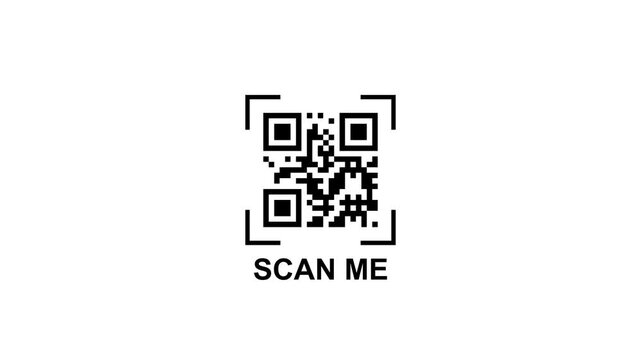 Scan me qr code barcode payment buy and sell animation. conveys modern technology payment system qr code motion. electronic bar code scanner process 4k video footage.