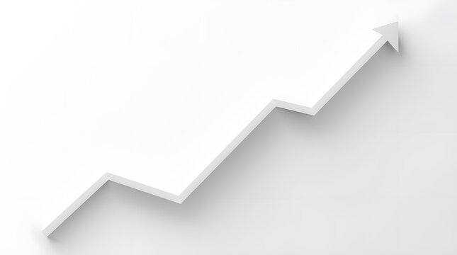 White upward trending bar on white background, business grwoth concepts