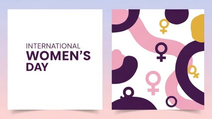 International Women's Day Celebration Abstract Design with Female Symbols