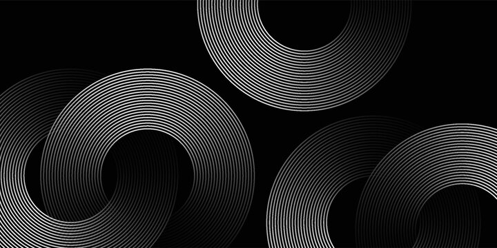 Circular spiral sound wave rhythm from lines. vector modern design.