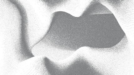 Abstract grey and white stippled fabric folds with subtle texture and depth