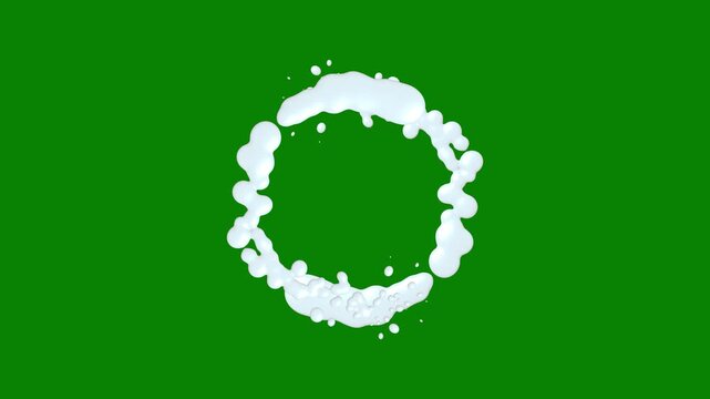 4K circle style cartoon liquid line blast animation on green screen with flowing water splash, abstract motion shapes, hand drawn rough edges, and dynamic flash fx for professional video compositing