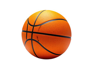 Fototapeta premium Close-up of an orange basketball with black lines on a black background