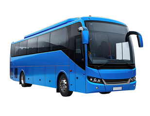 Modern blue passenger bus for long-distance travel and tours