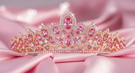 ピンクの宝石が輝くロイヤルティアラ｜優雅で華やかなプリンセスジュエリー
