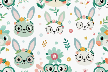 Obraz premium seamless pattern with rabbits