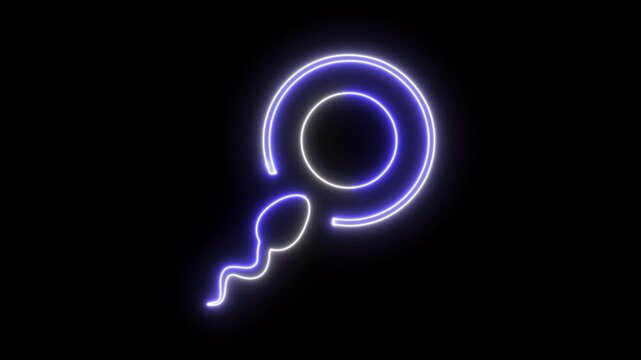 Sperm neon icon 4K video animation	
