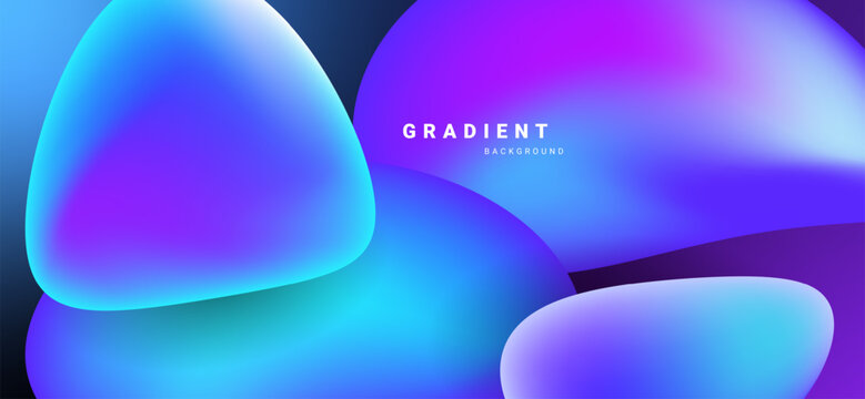 Vibrant liquid gradient background with 3d blobs shape.	