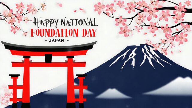 Animated Japan Foundation Day Footage