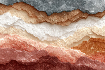 An abstract textured background reminiscent of layered natural rocks or multi-layered paper with jagged, torn edges.  
