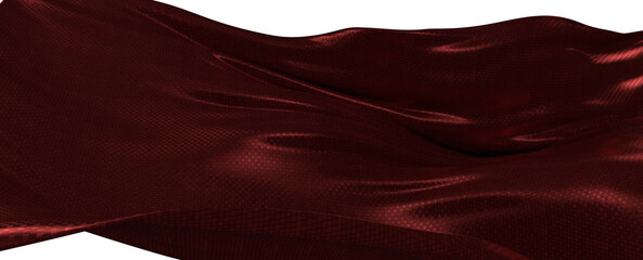 Luxurious red velvet fabric background with soft waves. Perfect for elegant designs and abstract concepts. Provides a se