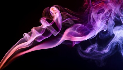Fototapeta premium Pink And Purple Coloured Smoke On Black Background