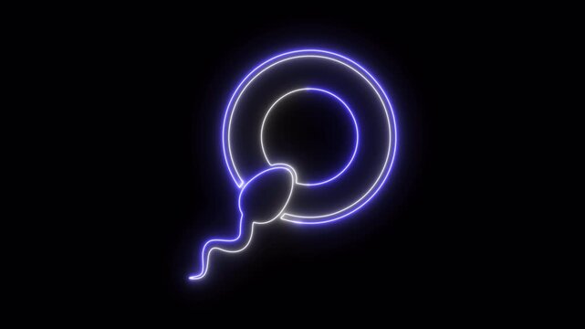 Sperm neon icon 4K video animation	