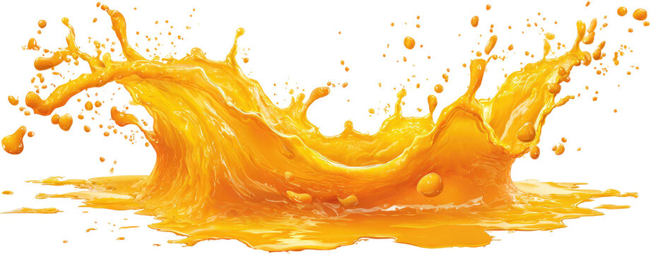 Vibrant orange juice splash