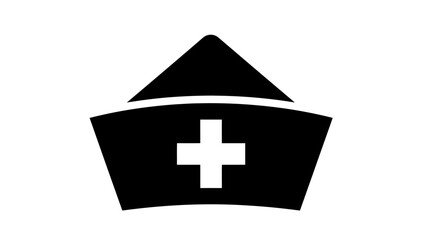 Obraz premium Black Medical Cross Hat Isolated on White Background