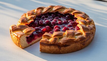 Delicious Cherry Tart with Golden Crust and Fresh Fruit Filling