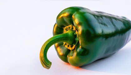 Fresh Green Chili Pepper on White Background with Natural Lighting