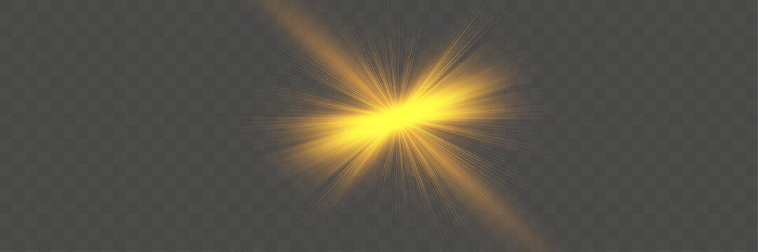Cinematic Golden Light Rays Effect Overlay on Black Background
High-Quality Optical Lens Flare Sunburst Isolated Element