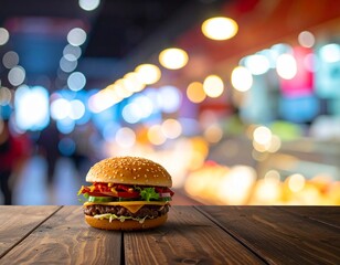 hamburger on the table