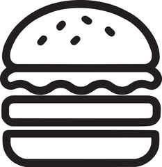 Hamburger fast food burger line icon vector illustration