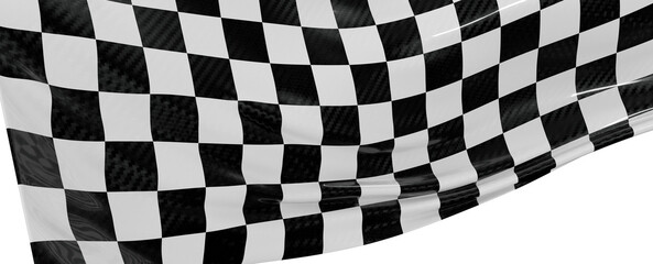 Obraz premium Dynamic image of a waving checkered flag symbolizing victory, speed and competition. Perfect for racing, motorsports and