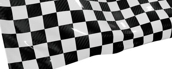 Obraz premium Close up of a wavy, textured black and white checkered flag. Ideal for racing and victory themes. Perfect for sports and