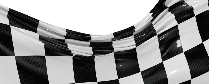 Abstract image of a checkered racing flag waving, ideal for motor sports and speed themes. The waving flag indicates vic