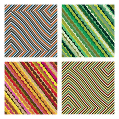 Collection of four tapestry or fabric patterns