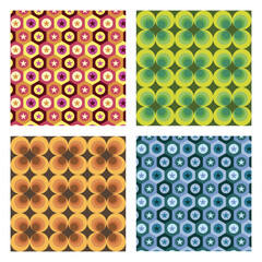 Collection of four tapestry or fabric patterns