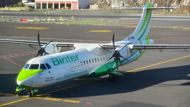 ATR 72 Binter Airlines aircraft at Tenerife airport in the Canary Islands